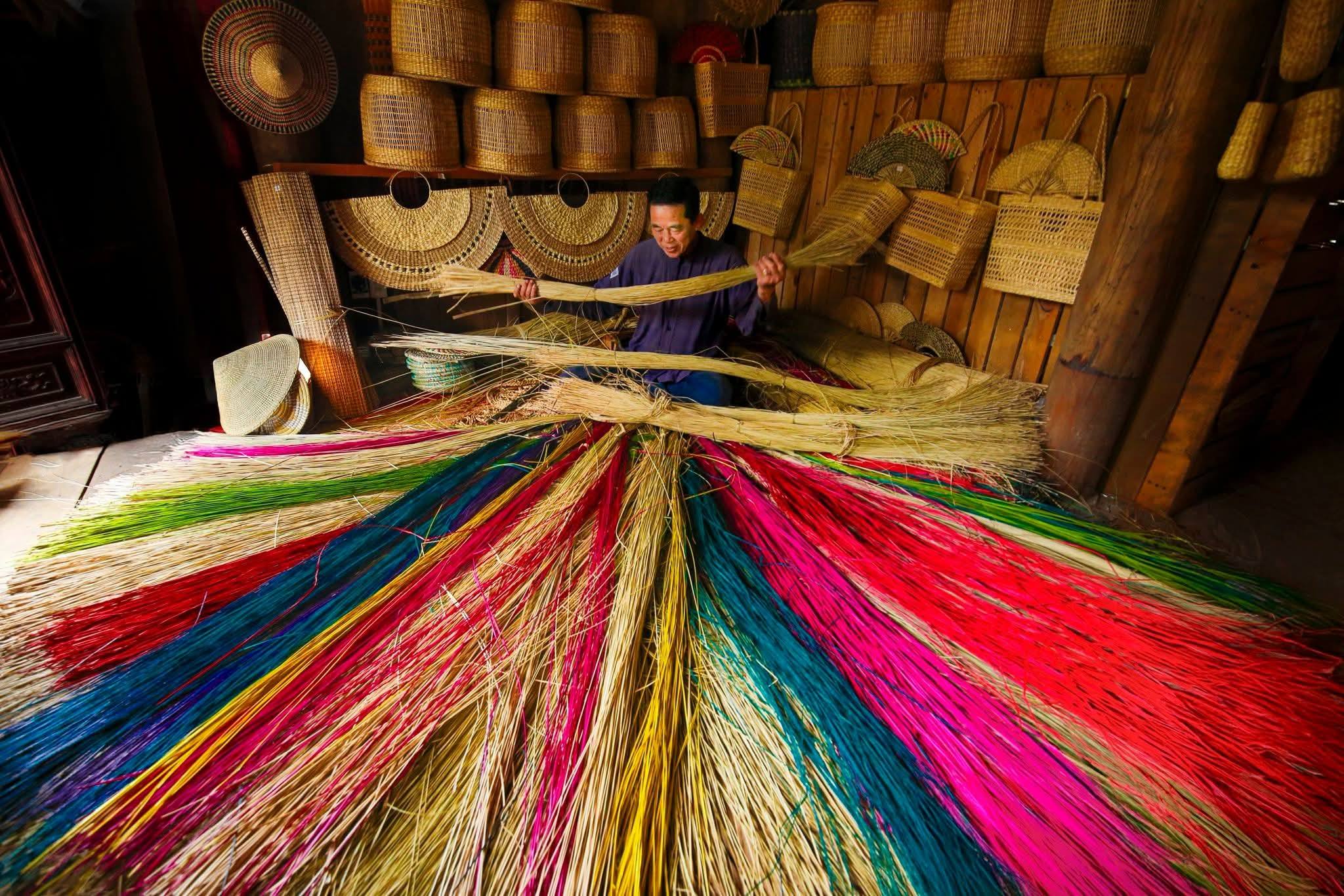 Kim Son, village artisanal de vannerie en jonc au Vietnam